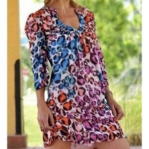 Trina Turk Multicolor Leopard Print Tunic Dress - Size 2